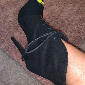 Lace up peep toe bootie
